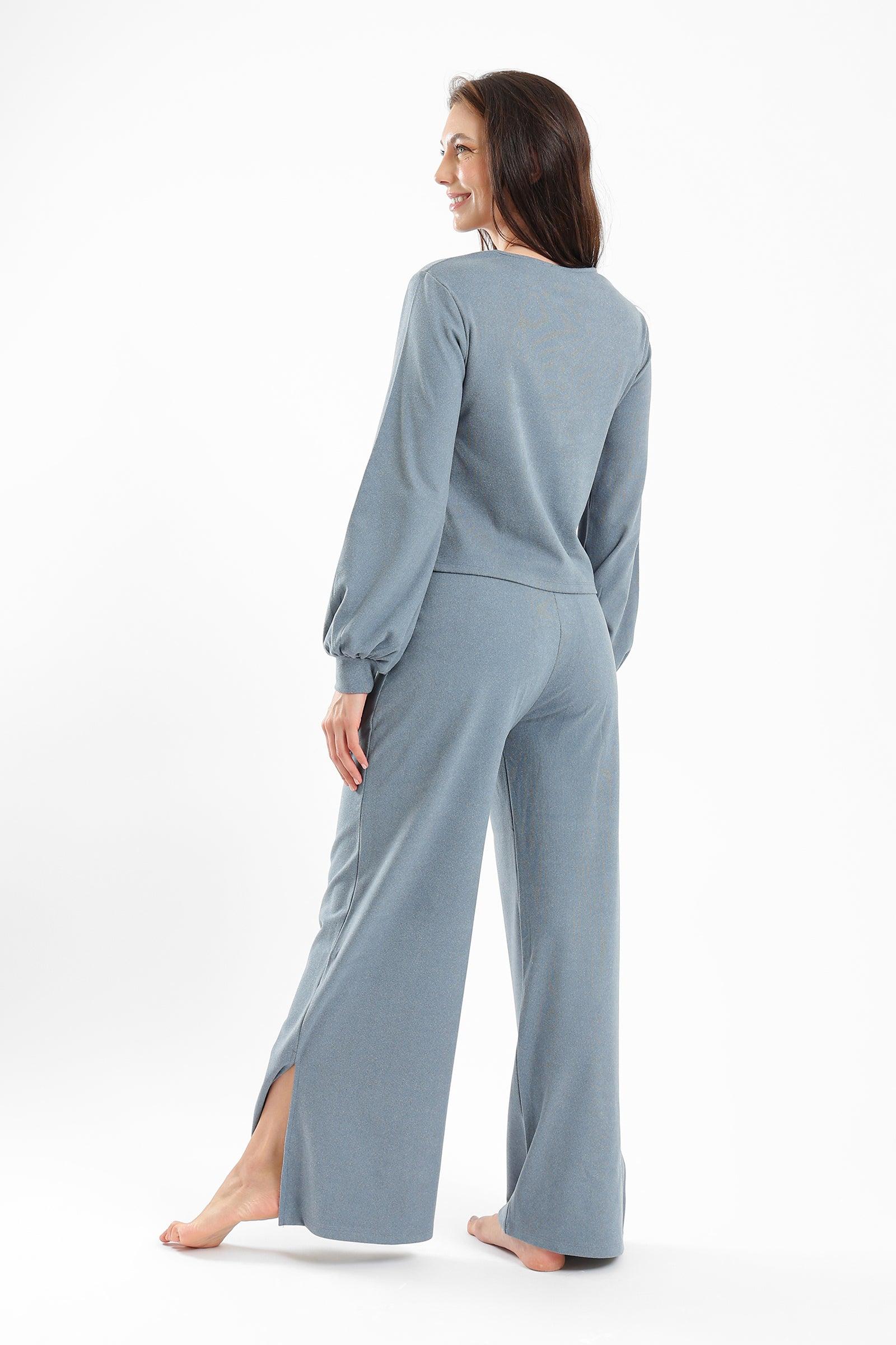 Plain Round Neck Pyjama Set - Carina - كارينا