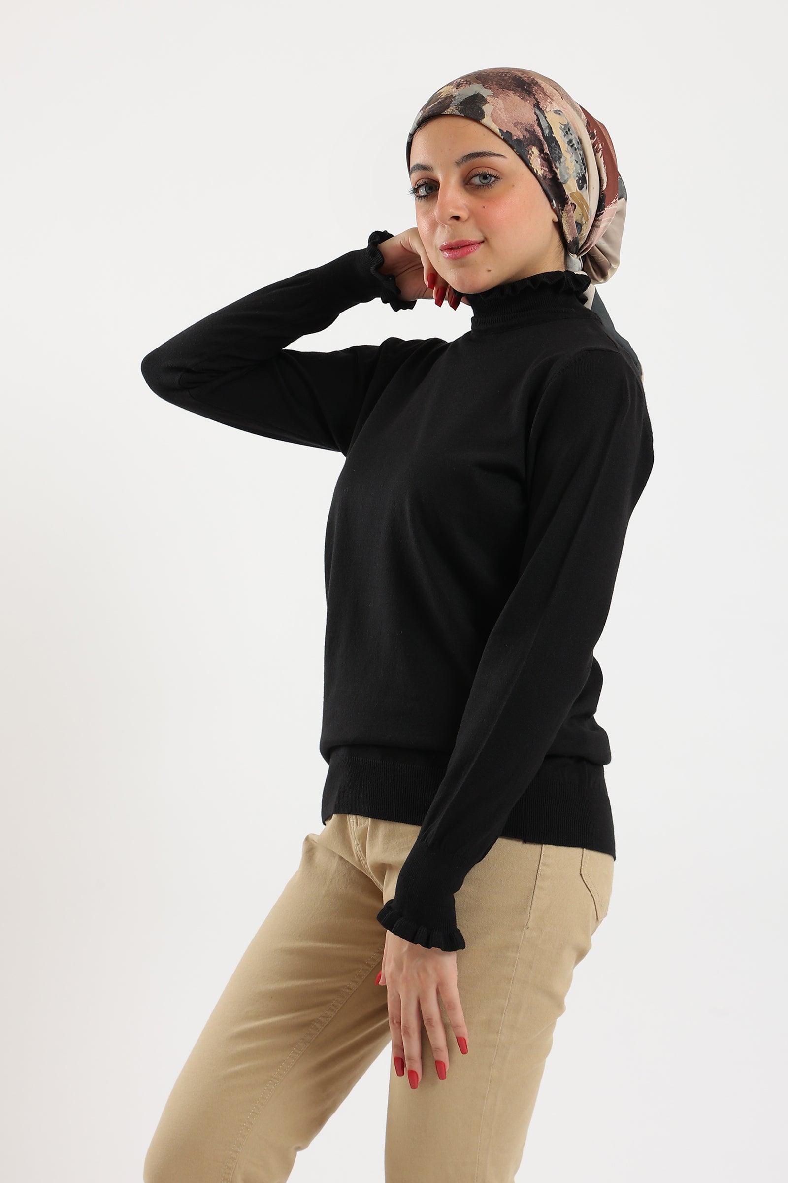 Pullover with Frilled Cuffs - Carina - كارينا