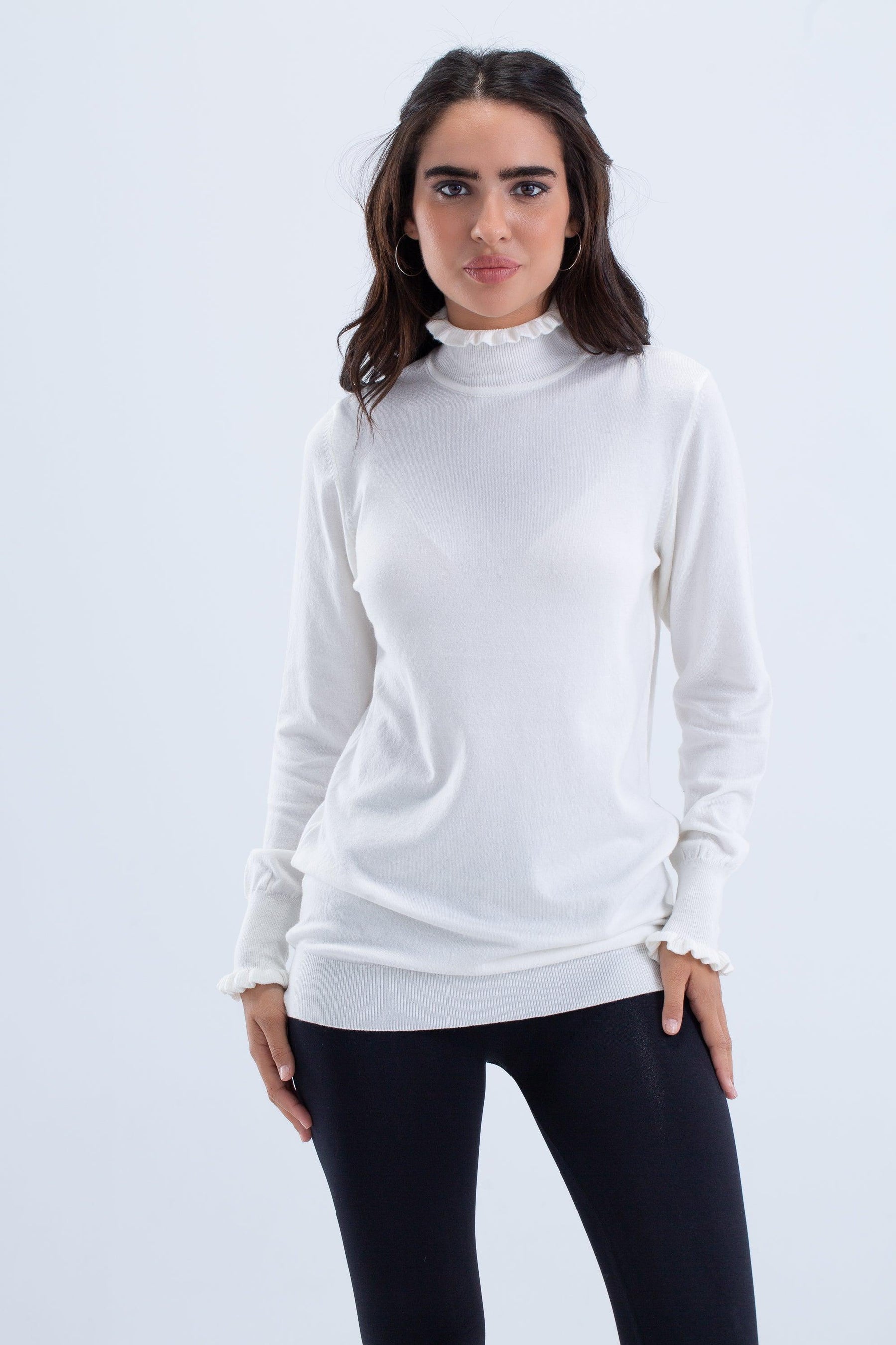 Pullover with Frilled Cuffs - Carina - كارينا