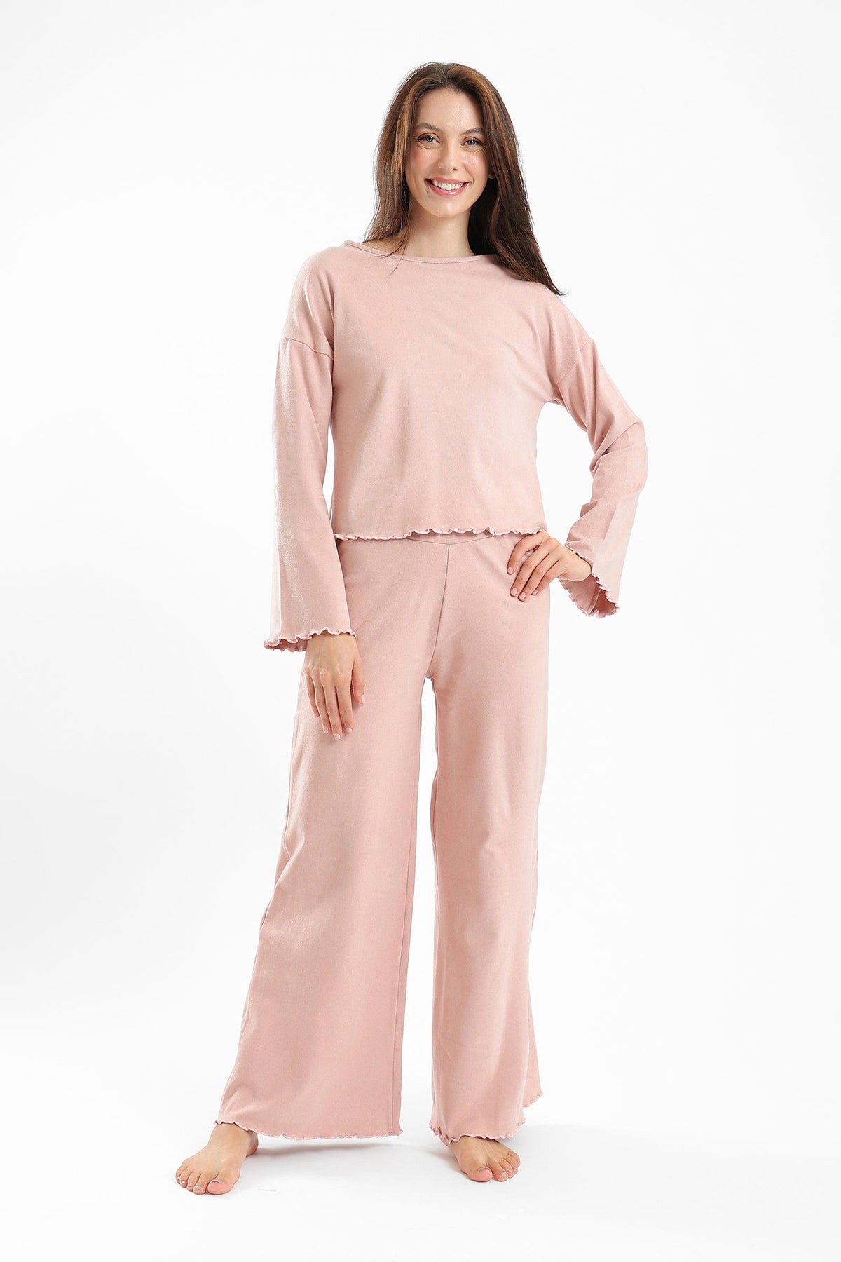 Pyjama Set with Frilled Hem - Carina - كارينا