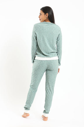 Pyjama Set with White Ribbed Edges - Carina - كارينا