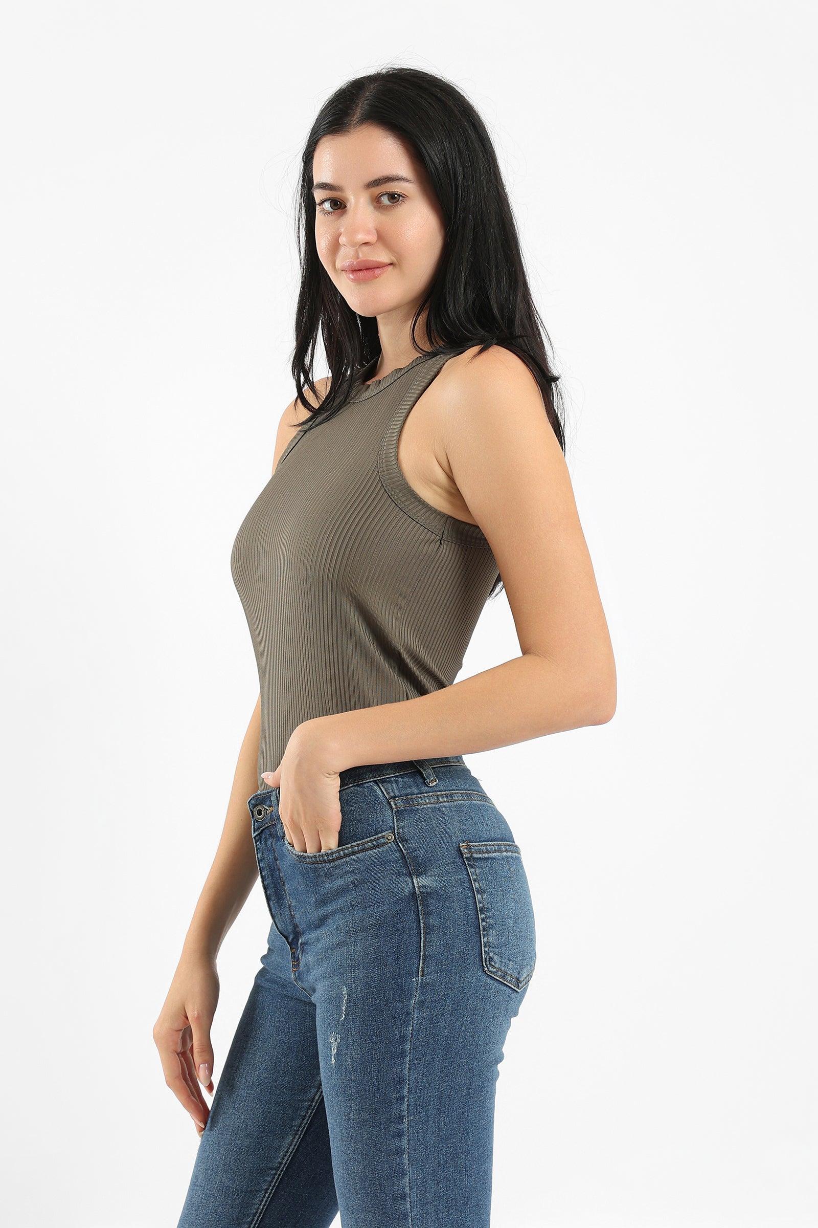 Racer Back Ribbed Top - Carina - كارينا