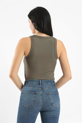 Racer Back Ribbed Top - Carina - كارينا