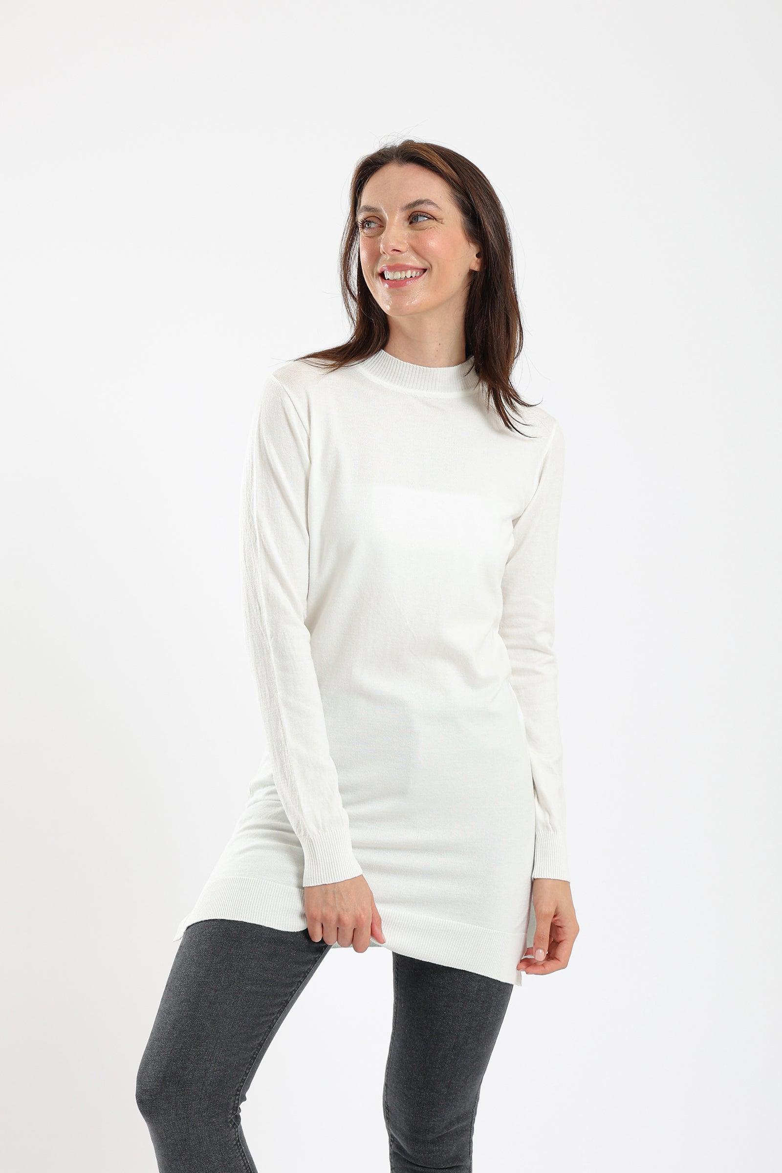 Ribbed Mock Neck Pullover - Carina - كارينا