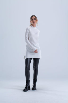 Ribbed Mock Neck Pullover - Carina - كارينا