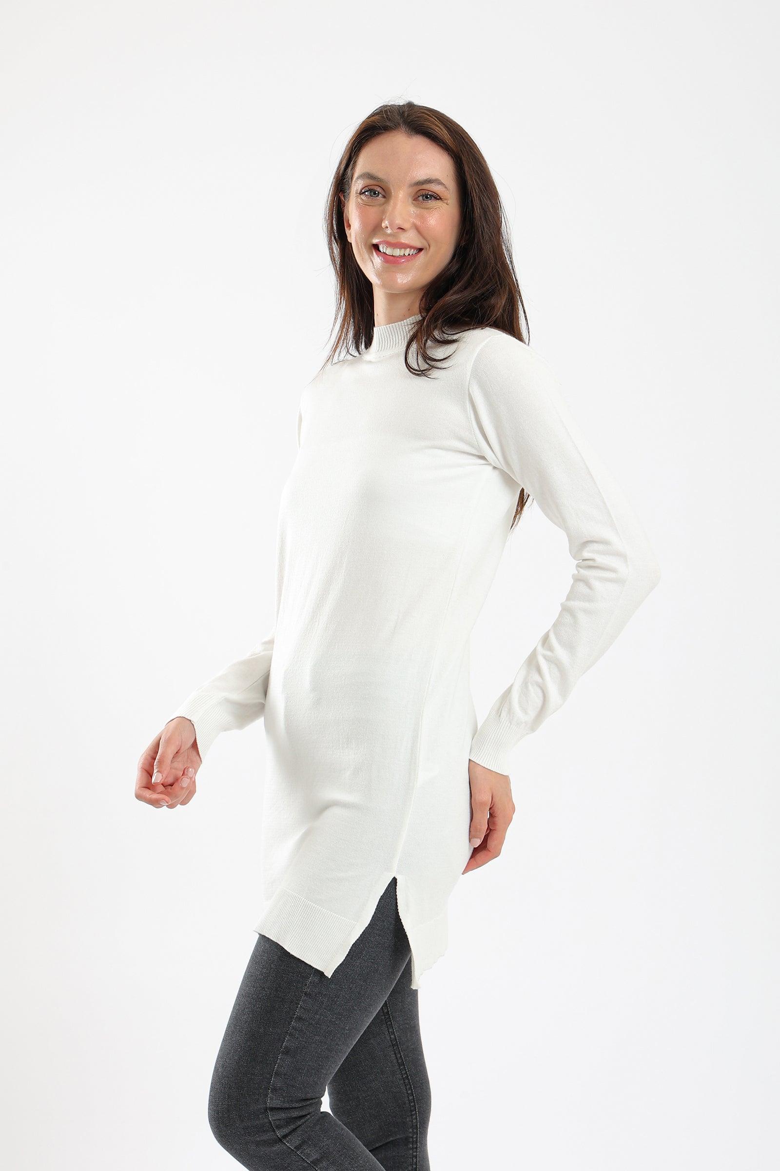 Ribbed Mock Neck Pullover - Carina - كارينا