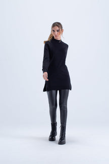 Ribbed Mock Neck Pullover - Carina - كارينا