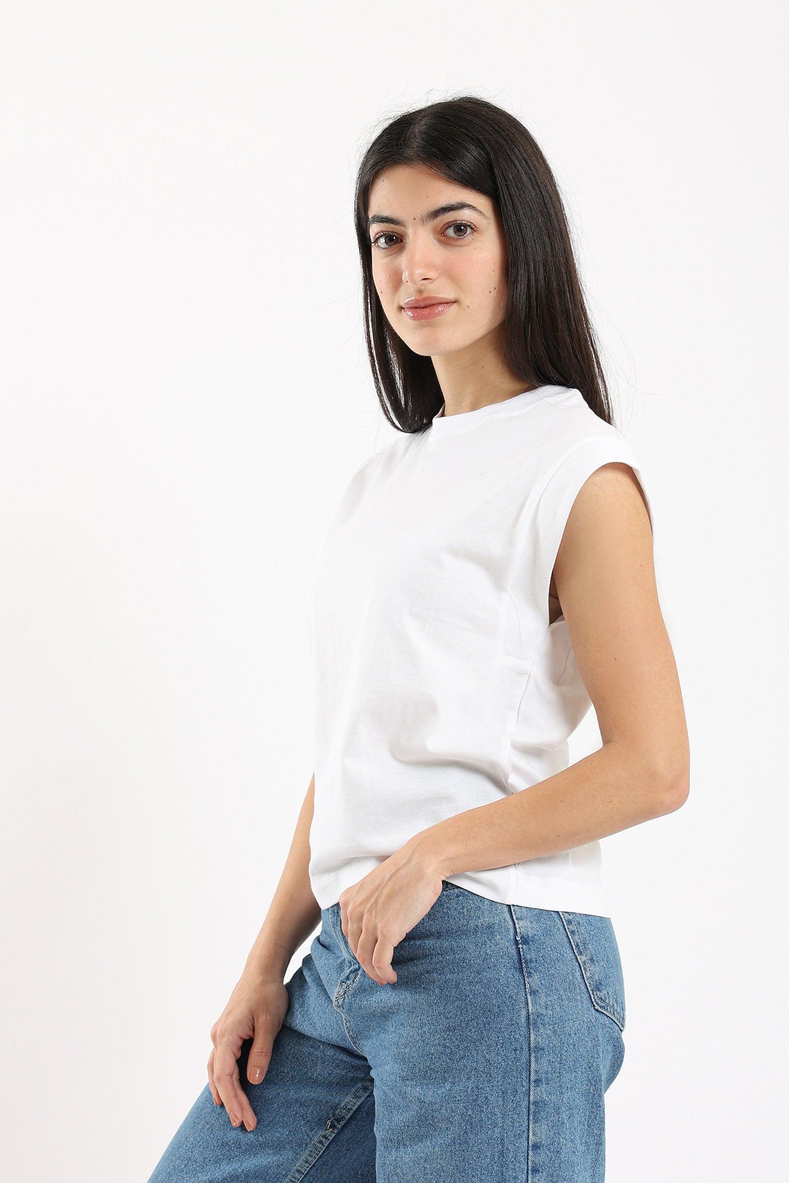 Ribbed Shoulder Detail Top - Carina - كارينا