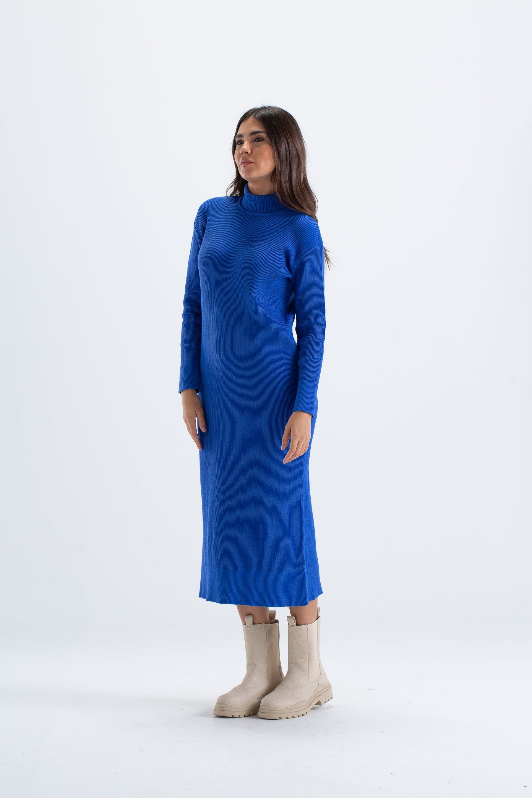 Ribbed Wool Midi Dress