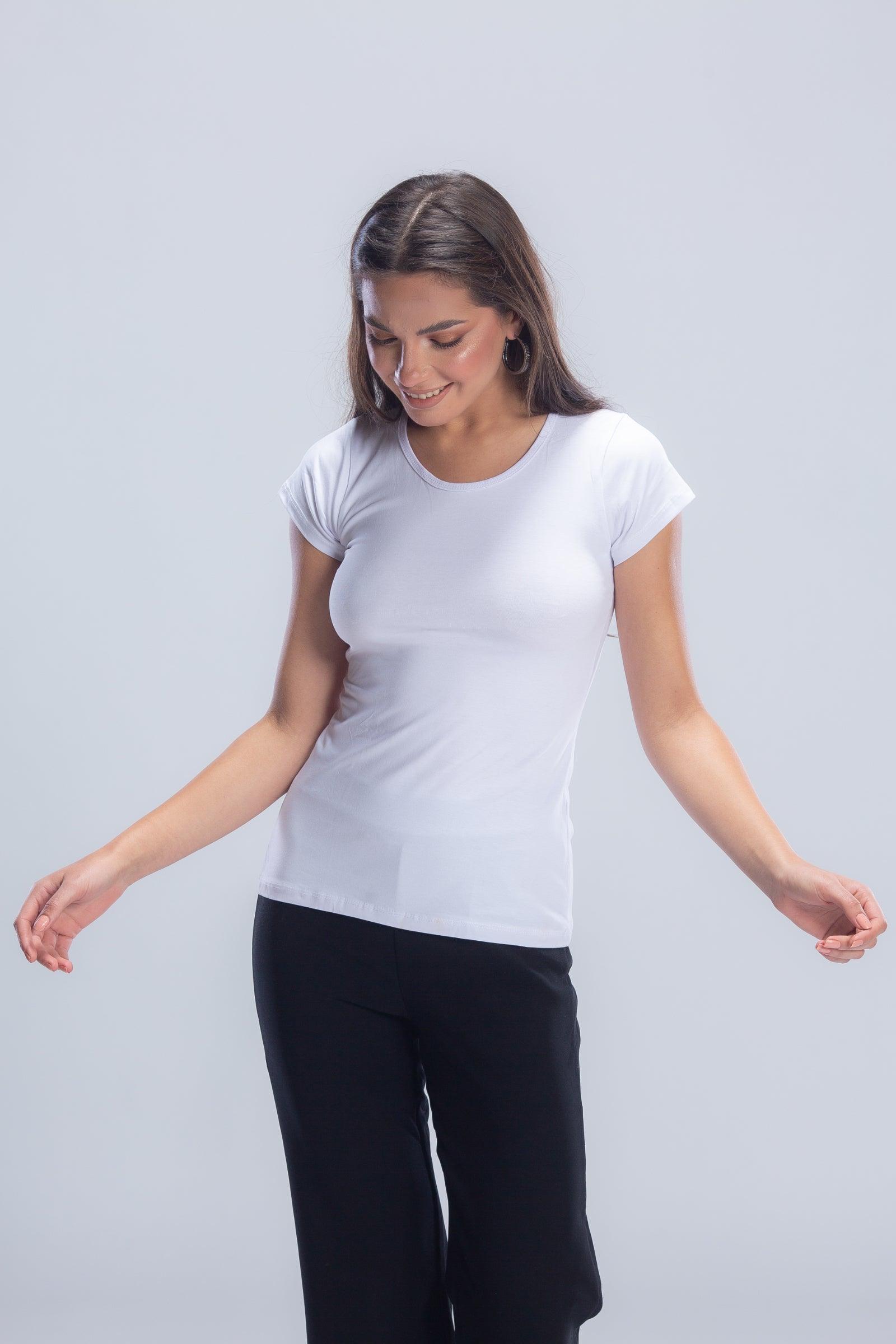 Round Neck Solid Top - Carina - كارينا