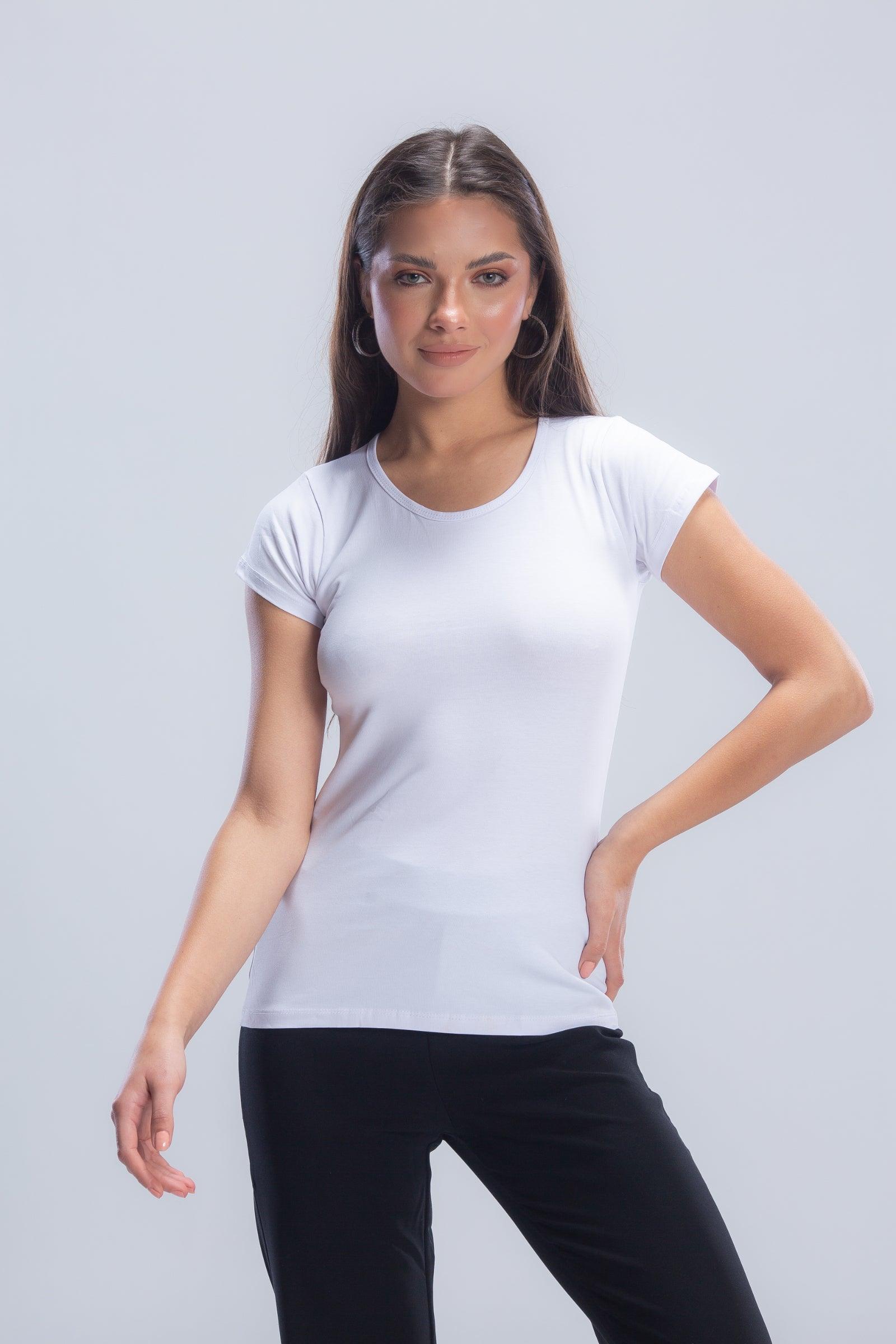 Round Neck Solid Top - Carina - كارينا