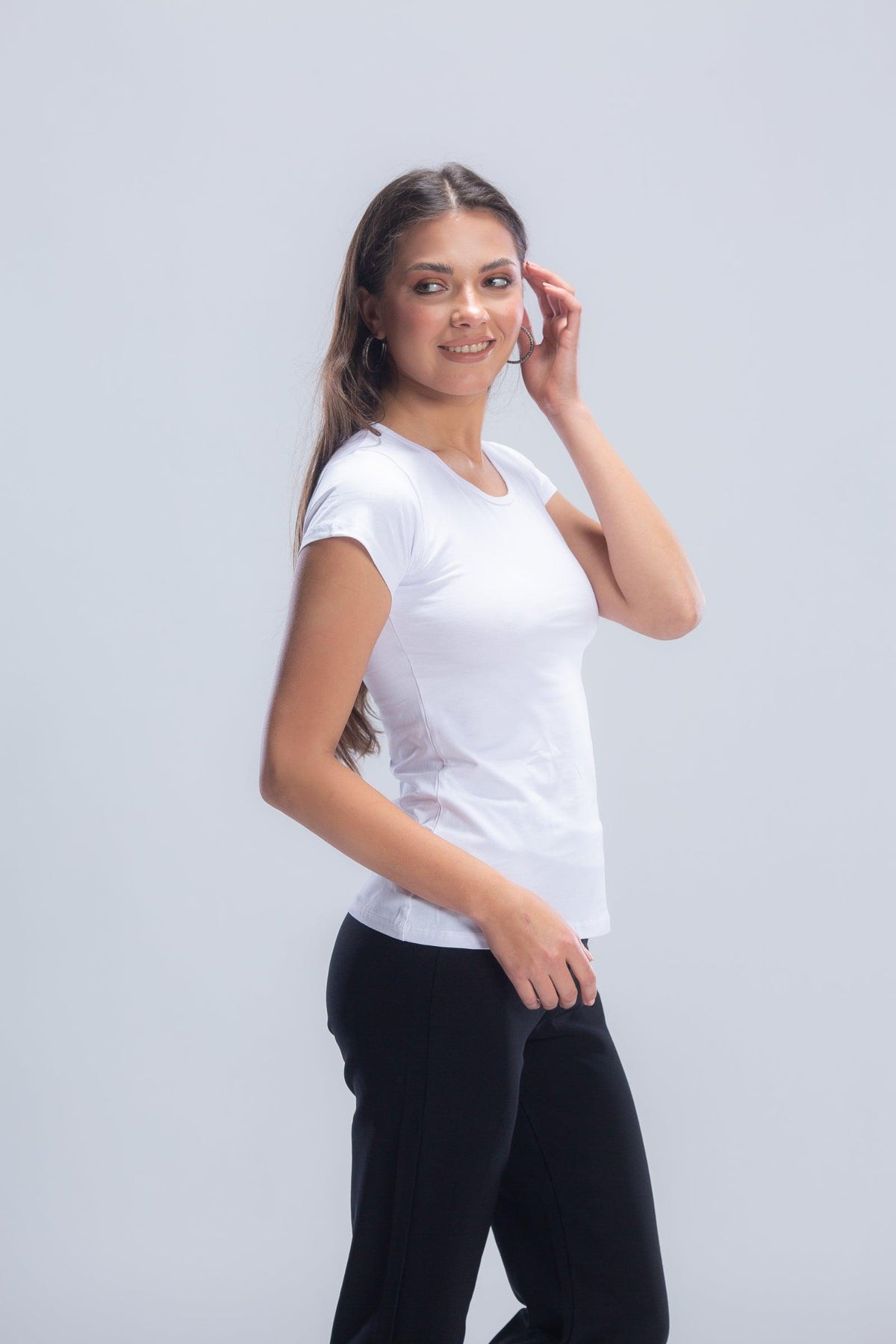 Round Neck Solid Top - Carina - كارينا