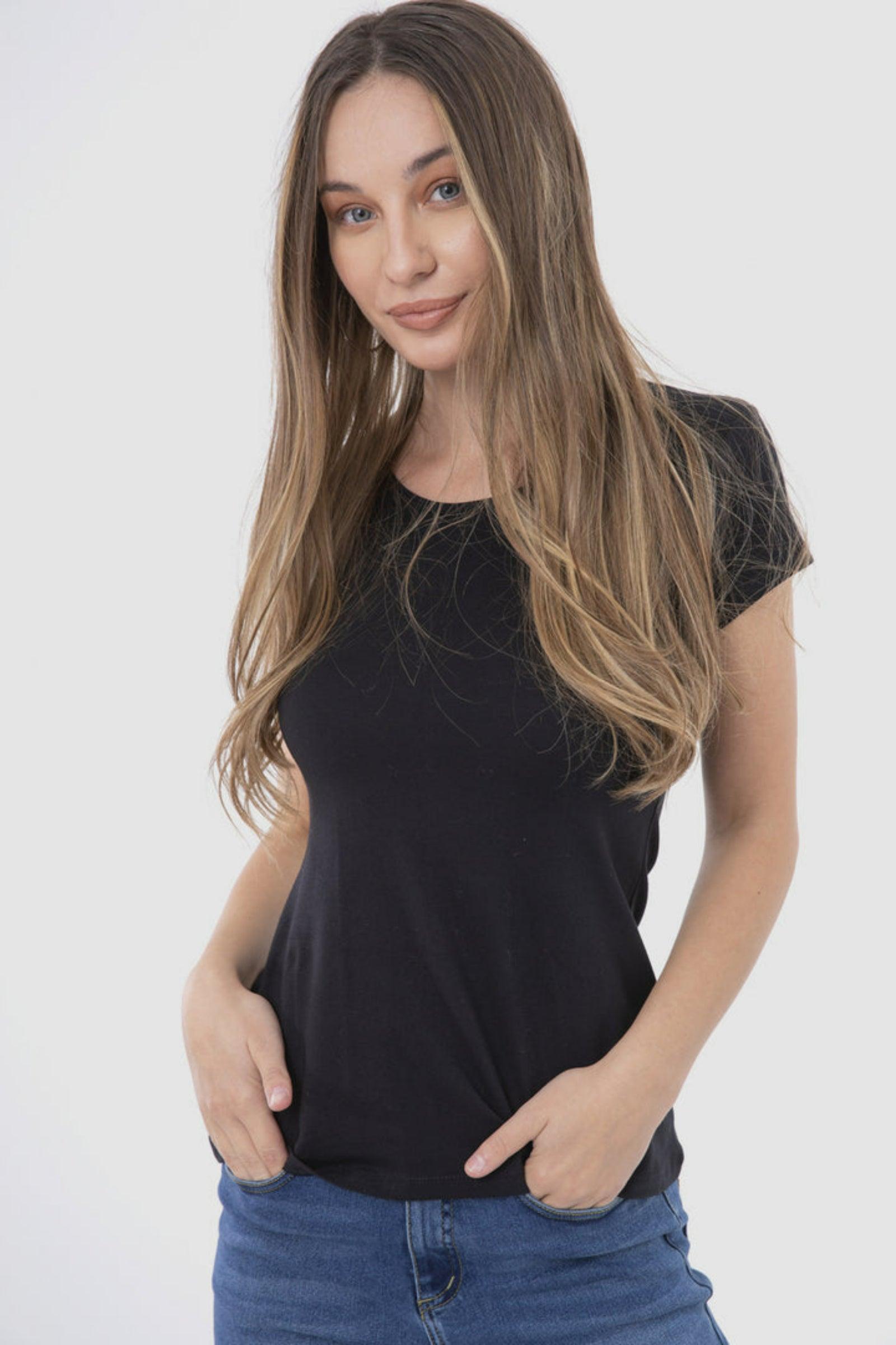 Round Neck Solid Top - Carina - كارينا