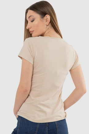 Round Neck Solid Top - Carina - كارينا