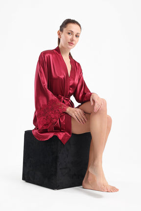 Satin with Lace Cuff Robe - Carina - كارينا