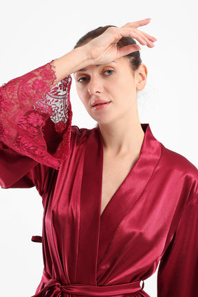 Satin with Lace Cuff Robe - Carina - كارينا