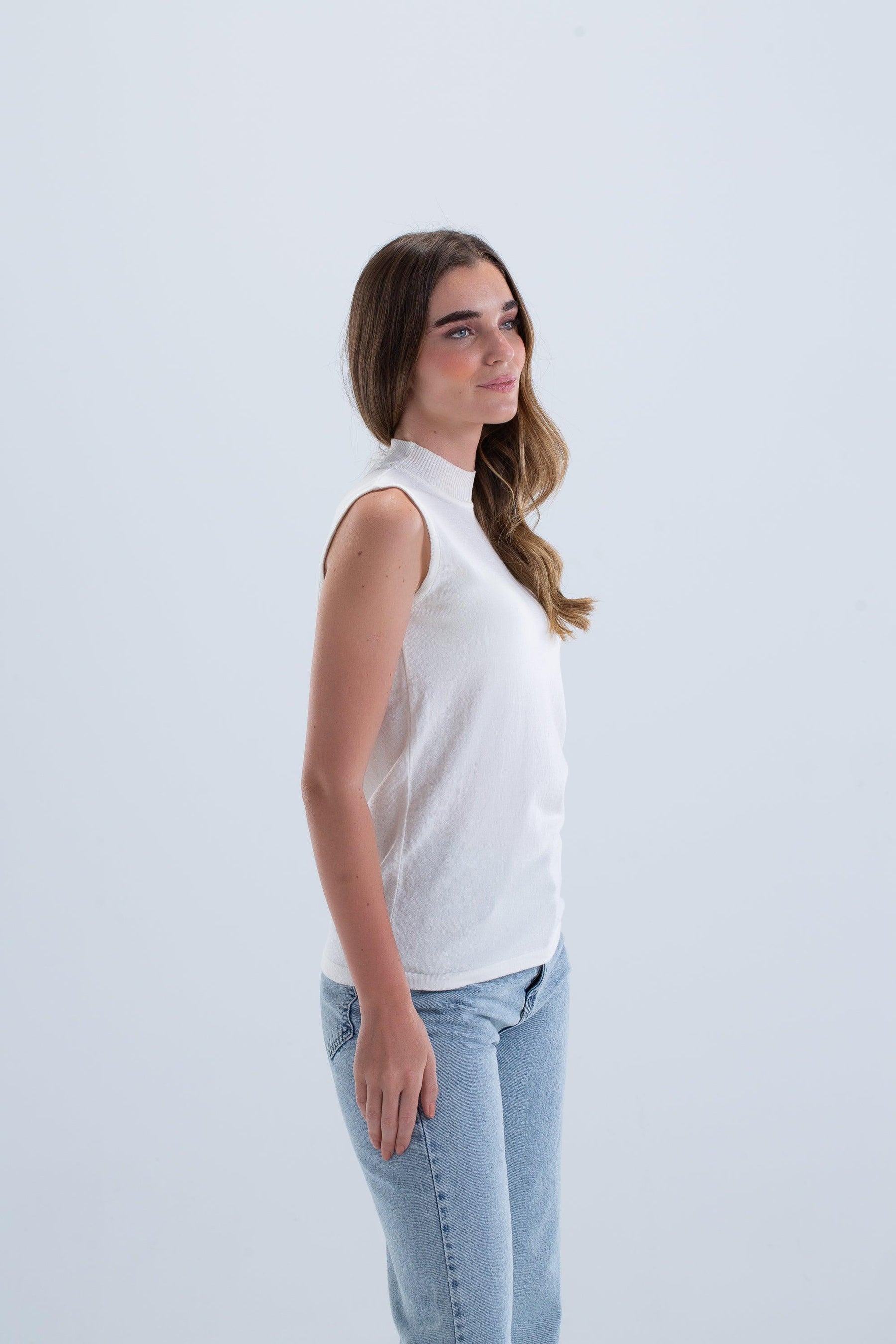 Slim Fit Sleeveless Pullover - Carina - كارينا