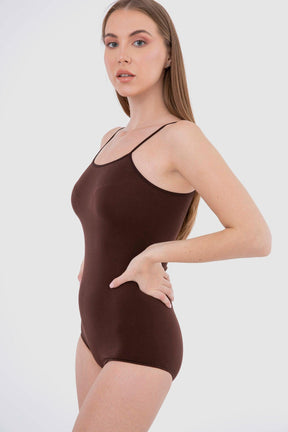 Spaghetti Strap Solid Bodysuit - Carina - كارينا