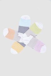 Stripped Ankle Socks - 5 Pairs - Carina - كارينا