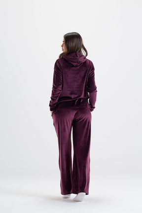 Wine Velvet Pyjama Set - Carina - كارينا