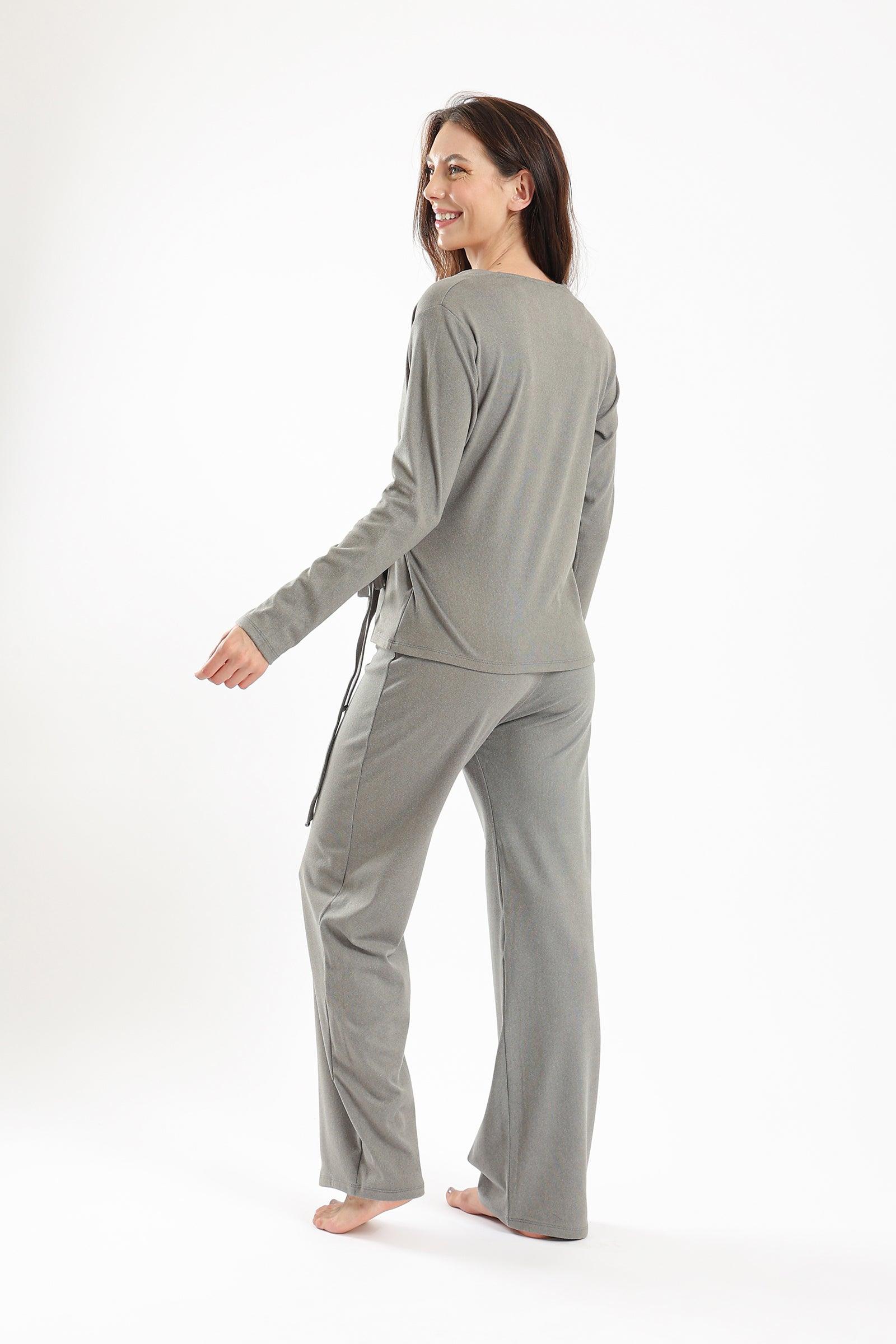 Wrap Front Olive Pyjama Set - Carina - كارينا