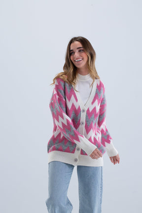 Zigzag Long Sleeves Cardigan - Carina - كارينا