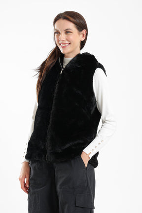 Zipper Closure Black Vest - Carina - كارينا